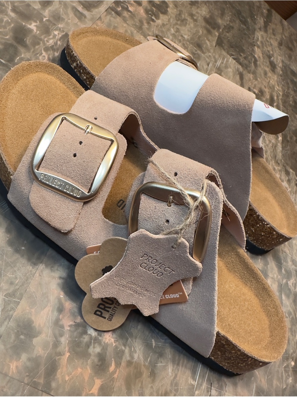 Project Cloud Santorini Dust Pink Suede Sandals 10M